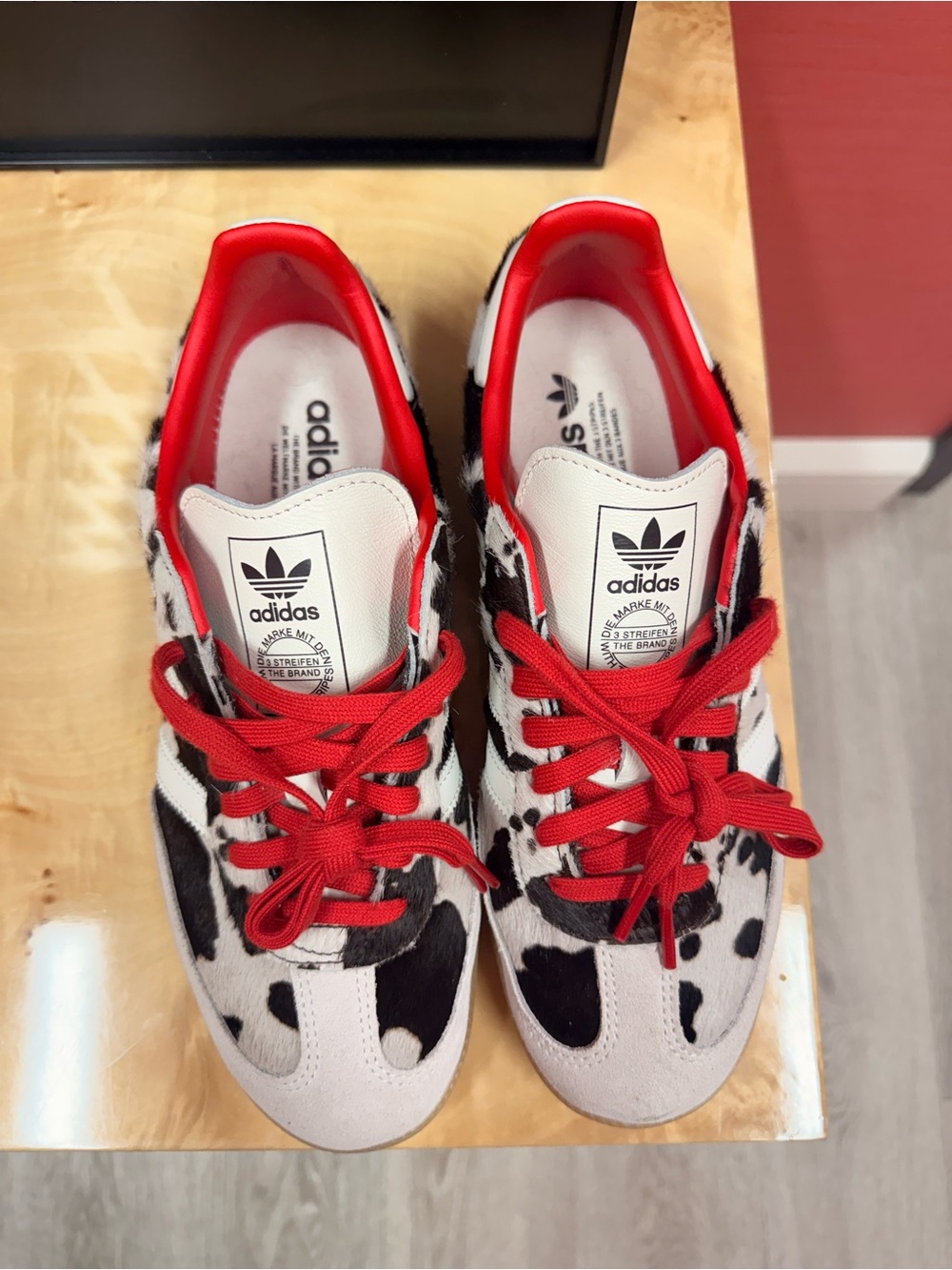 adidas Samba OG Sneakers in White, Black & Red - Picture 7 of 7